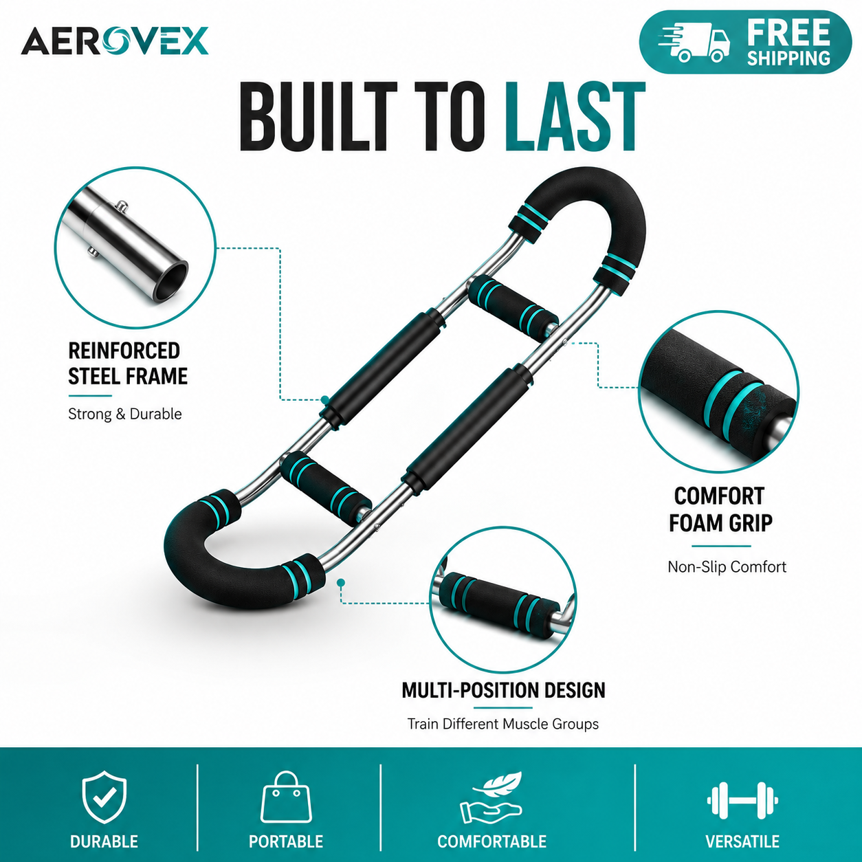 AEROVEX™ Power Twister – Heavy Duty Home Workout Resistance Bar